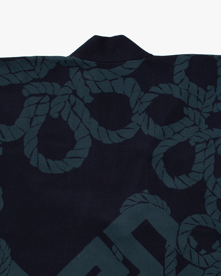 Wa-Modern, Cardigan Robe, Indigo with Teal Nawa