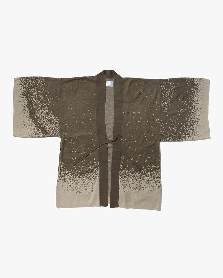 Wa-Modern, Cardigan Haori, Khaki with Cream Speckles