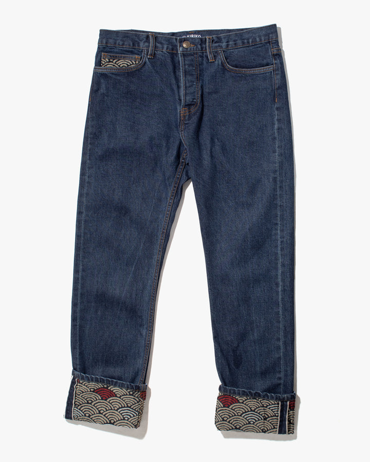Kiriko Original Denim Jeans, US Made 12.5 oz. Premium Selvedge, One Wash, Seigaiha