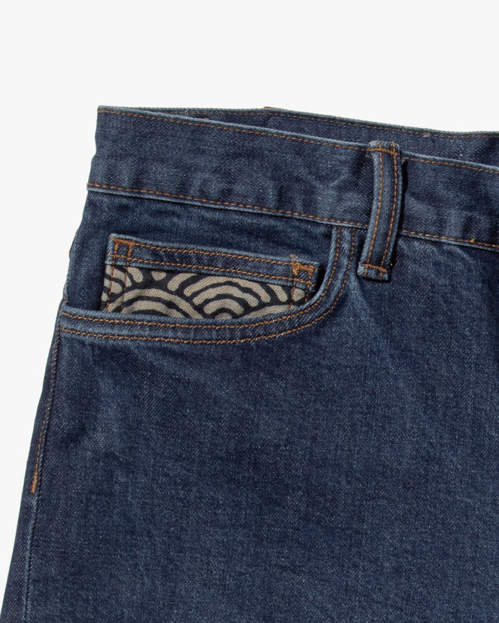 Kiriko Original Denim Jeans, US Made 12.5 oz. Premium Selvedge, One Wash, Seigaiha