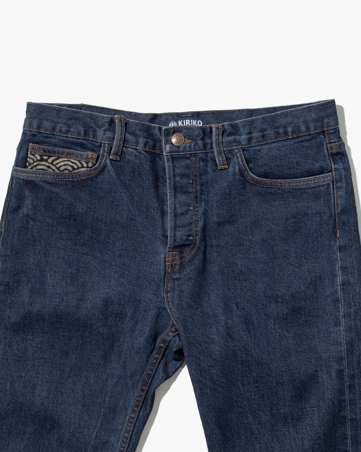 Kiriko Original Denim Jeans, US Made 12.5 oz. Premium Selvedge, One Wash, Seigaiha