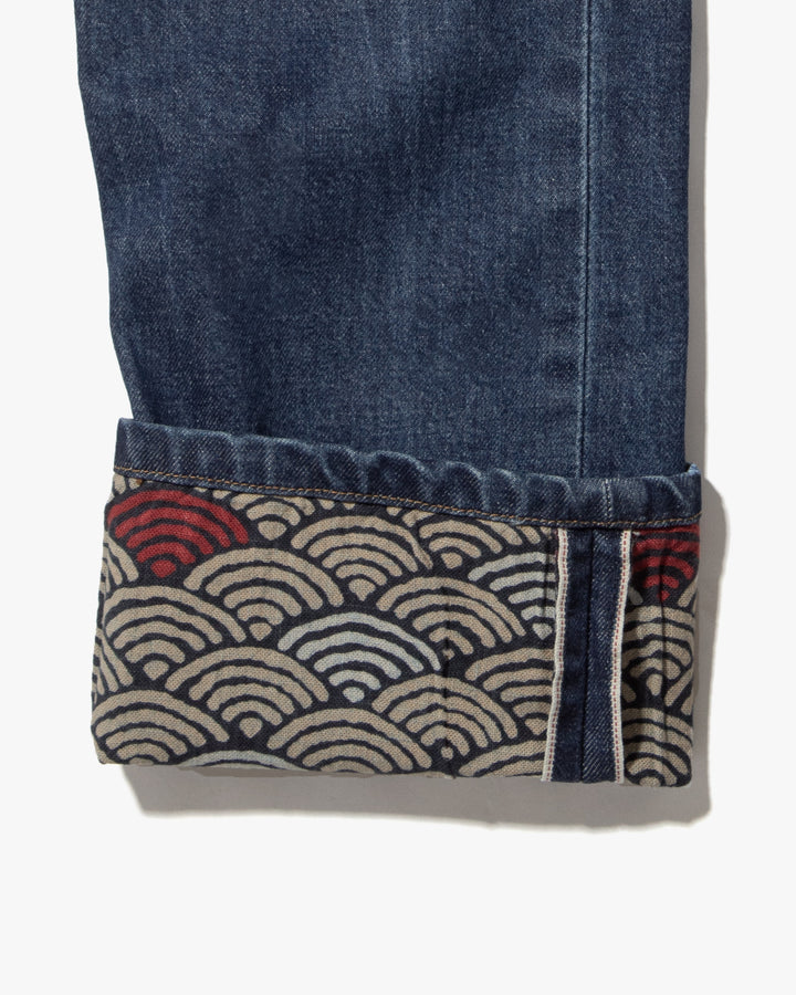 Kiriko Original Denim Jeans, US Made 12.5 oz. Premium Selvedge, One Wash, Seigaiha