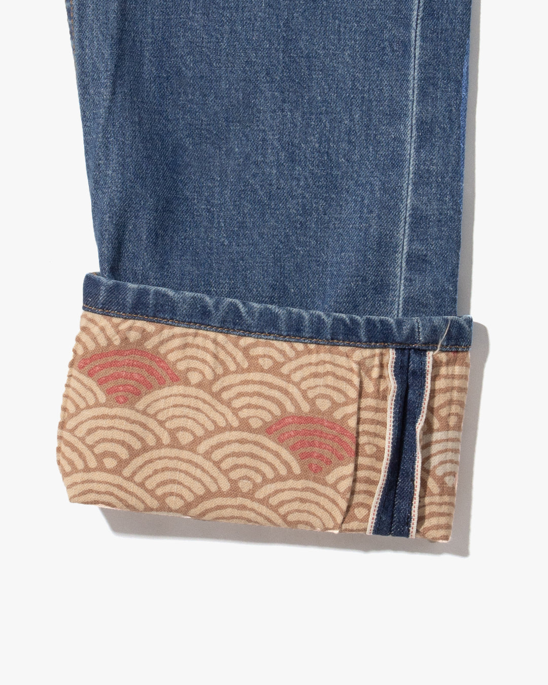 Kiriko Original Denim Jeans, US Made 12.5 oz. Premium Selvedge, Bleached Wash, Seigaiha