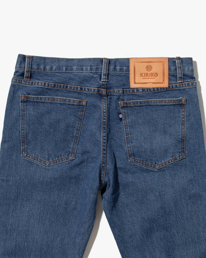 Kiriko Original Denim Jeans, US Made 12.5 oz. Premium Selvedge, Bleached Wash, Seigaiha