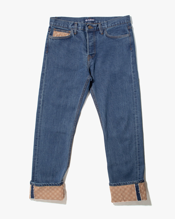 Kiriko Original Denim Jeans, US Made 12.5 oz. Premium Selvedge, Bleach Wash, Shippou