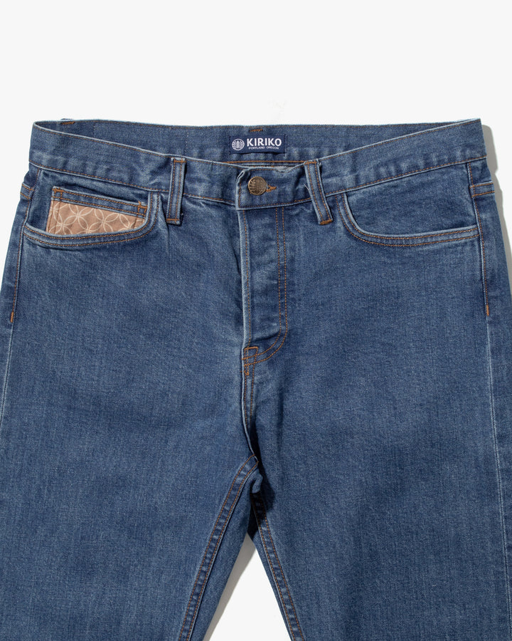 Kiriko Original Denim Jeans, US Made 12.5 oz. Premium Selvedge, Bleach Wash, Shippou