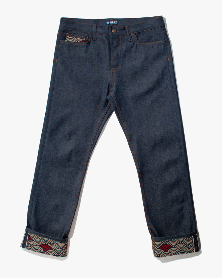 Kiriko Original Denim Jeans, US Made 12.5 oz. Premium Selvedge, Raw, Seigaiha