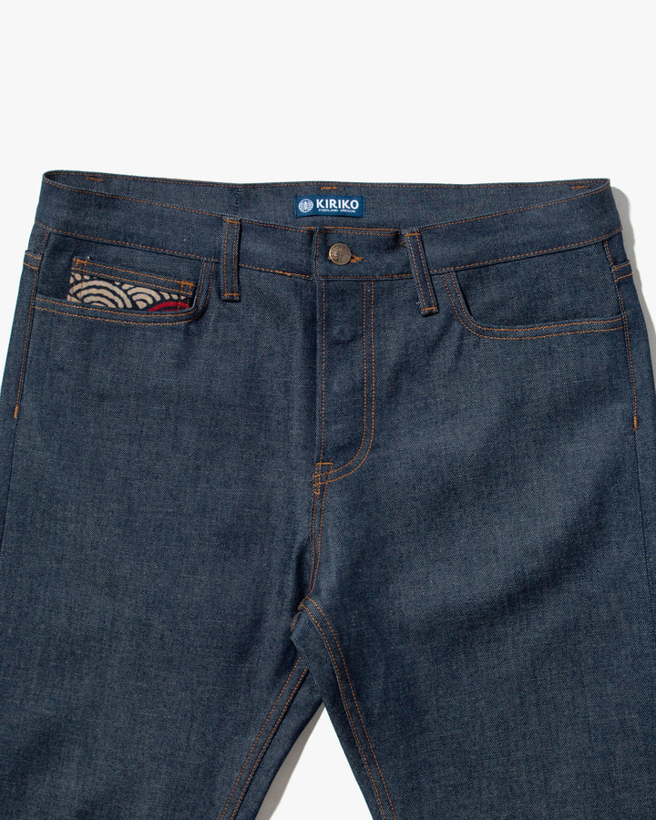 Kiriko Original Denim Jeans, US Made 12.5 oz. Premium Selvedge, Raw, Seigaiha