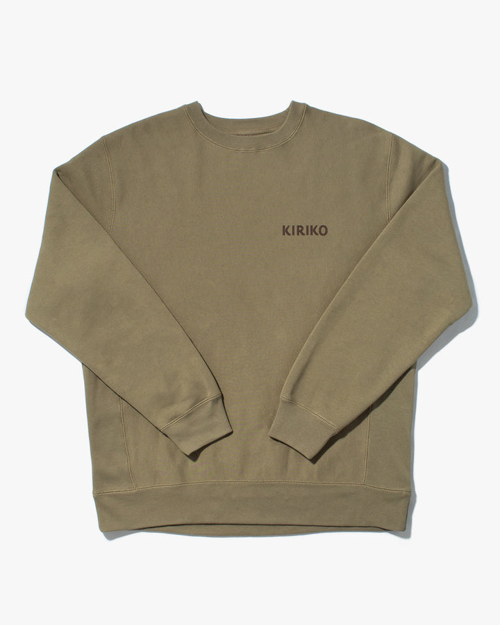 Kiriko Original Crewneck, Printed Ainu, Olive