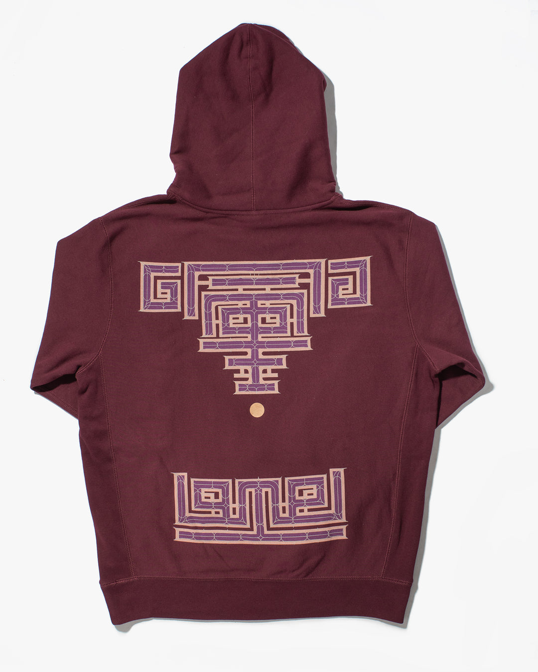 Kiriko Original Hoodie, Printed Ainu, Maroon