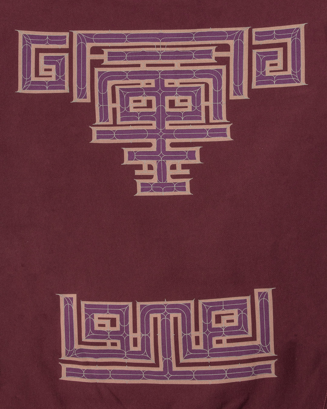 Kiriko Original Hoodie, Printed Ainu, Maroon