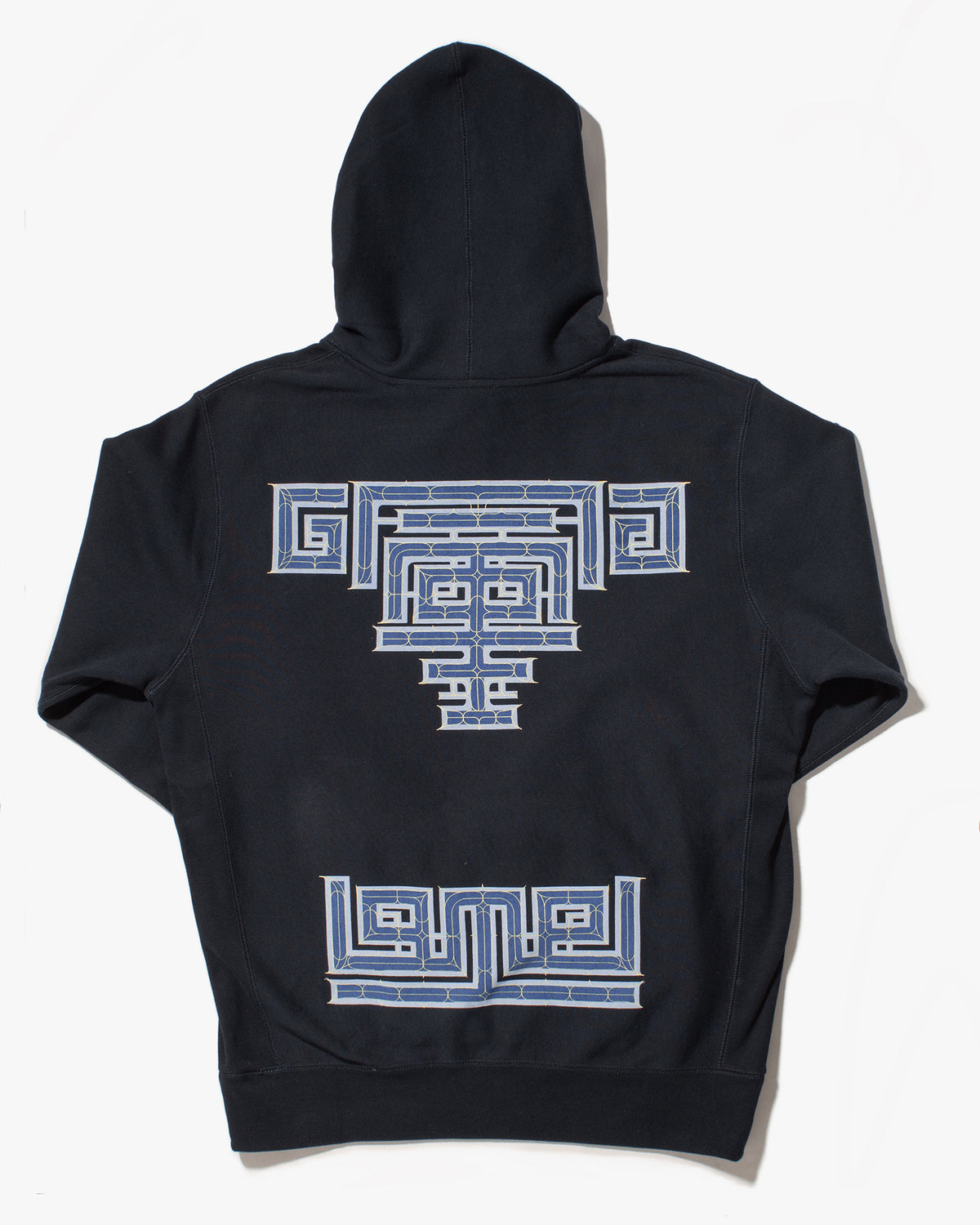 Kiriko Original Hoodie, Printed Ainu, Navy