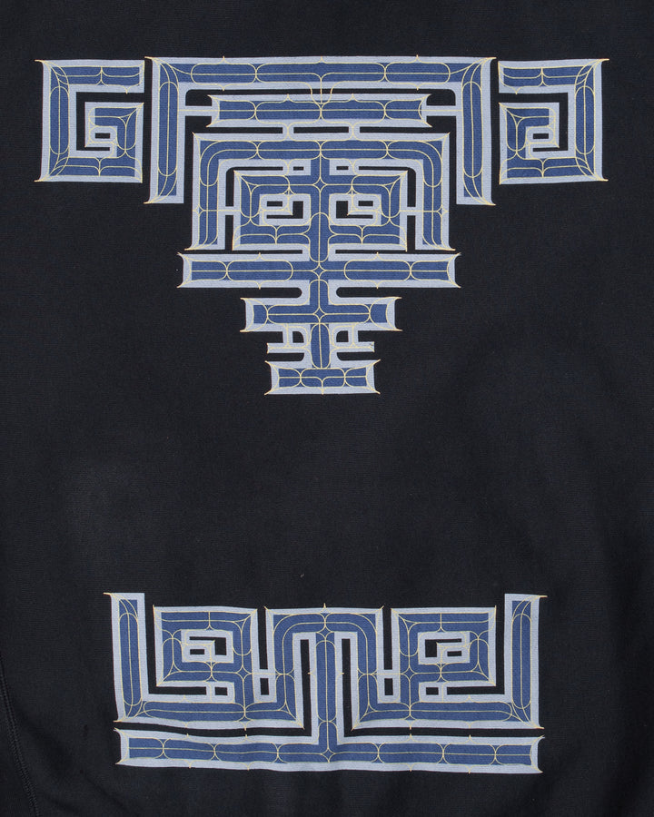 Kiriko Original Hoodie, Printed Ainu, Navy
