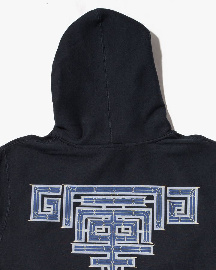 Kiriko Original Hoodie, Printed Ainu, Navy