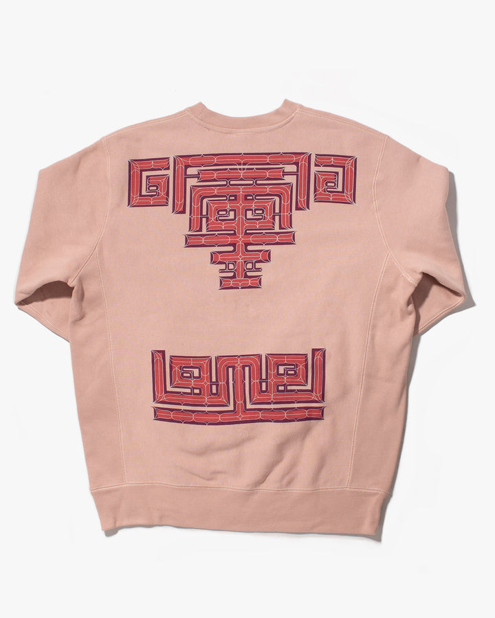 Kiriko Original Crewneck, Printed Ainu, Light Pink