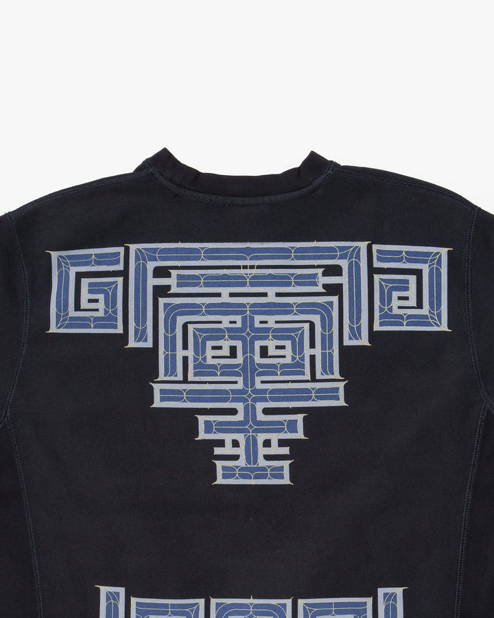 Kiriko Original Crewneck, Printed Ainu, Navy