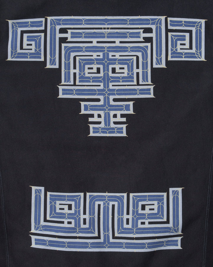 Kiriko Original Crewneck, Printed Ainu, Navy
