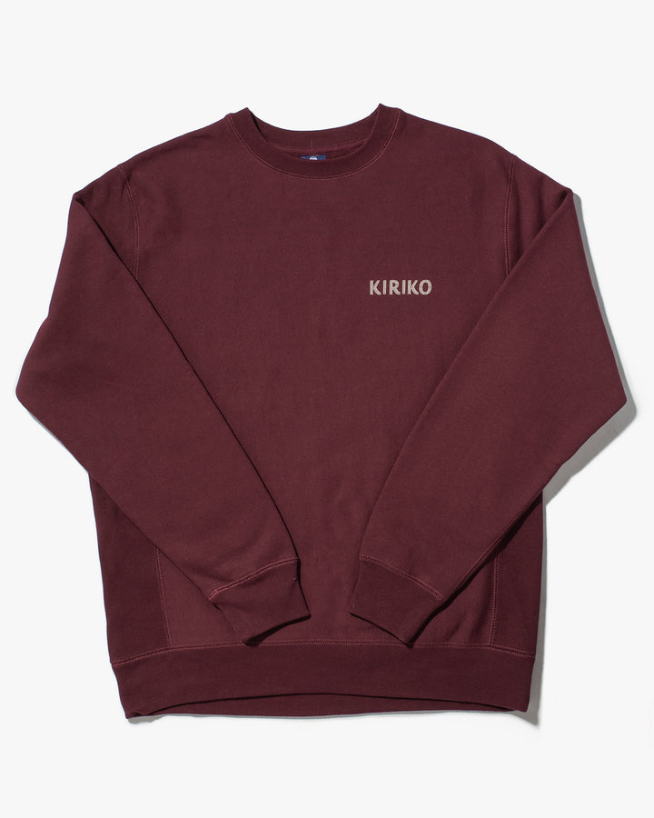 Kiriko Original Crewneck, Printed Ainu, Maroon