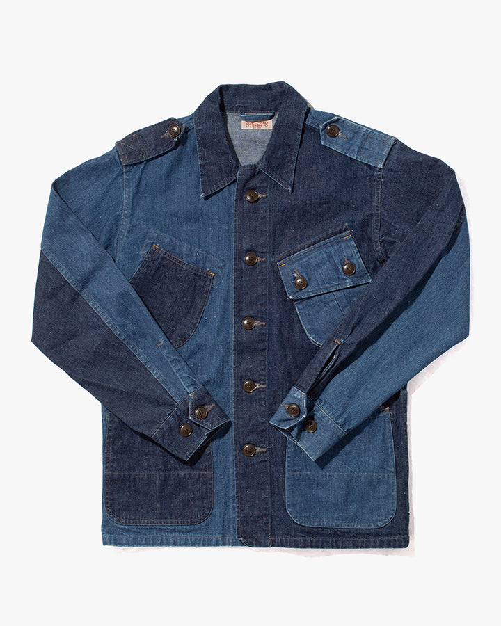 Japanese Repro Chore Coat, Sugarcane, Patchwork Denim - XS