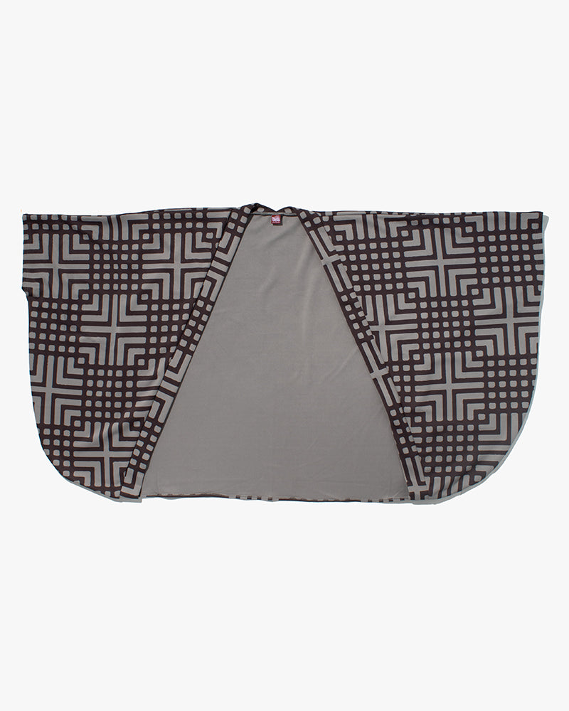 Wa-Modern, Haori, Grey with Brown Koushi Pattern