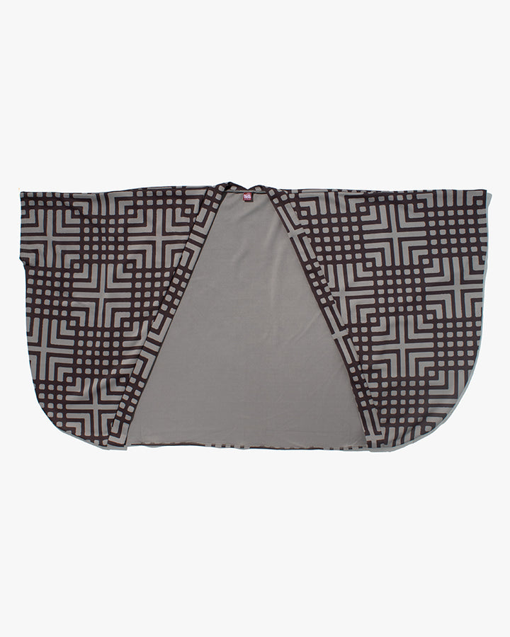 Wa-Modern, Haori, Grey with Brown Koushi Pattern