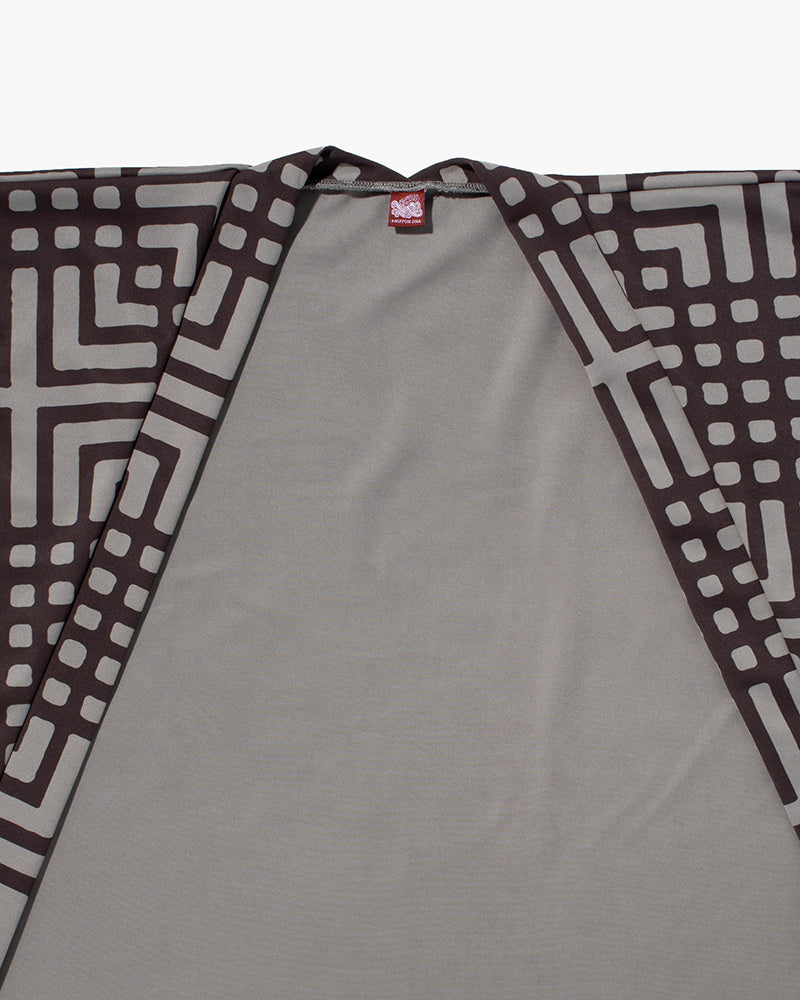 Wa-Modern, Haori, Grey with Brown Koushi Pattern