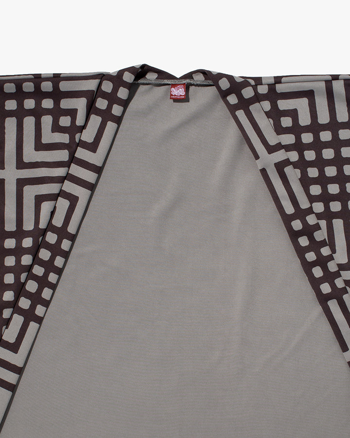 Wa-Modern, Haori, Grey with Brown Koushi Pattern
