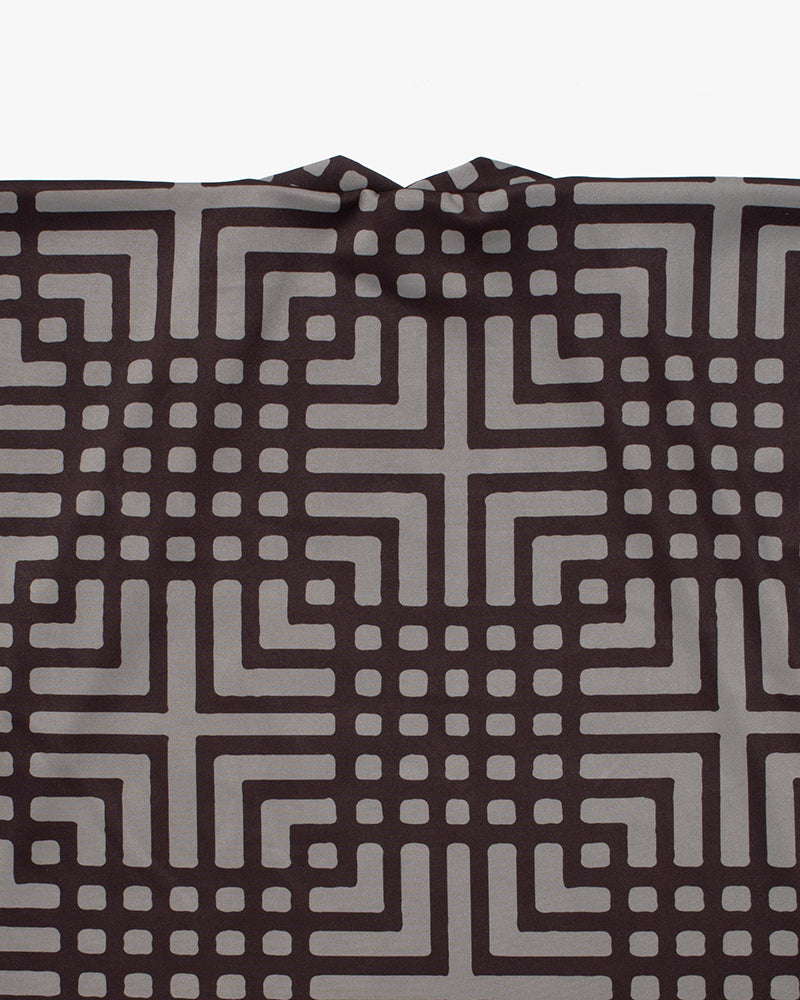 Wa-Modern, Haori, Grey with Brown Koushi Pattern
