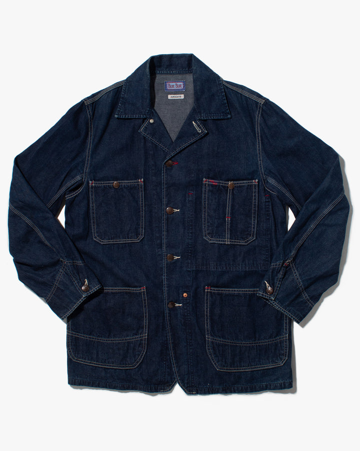 Japanese Repro Denim Chore Coat, Blue Blue, Dark Denim - L