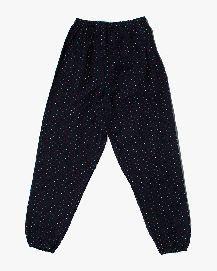 Monpe Pants, Women's, Indigo with White, Red and Blue Squares