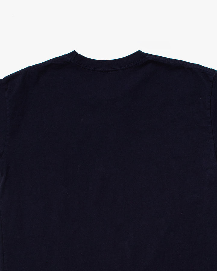 Kiriko Original Tee, 8oz Cotton, Henley Tee, Navy with Denim, Small Tsubaki