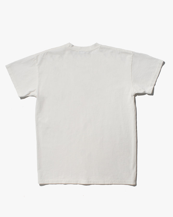 Kiriko Original Tee, 8oz Cotton, Henley Tee, Cream with Denim, Nami