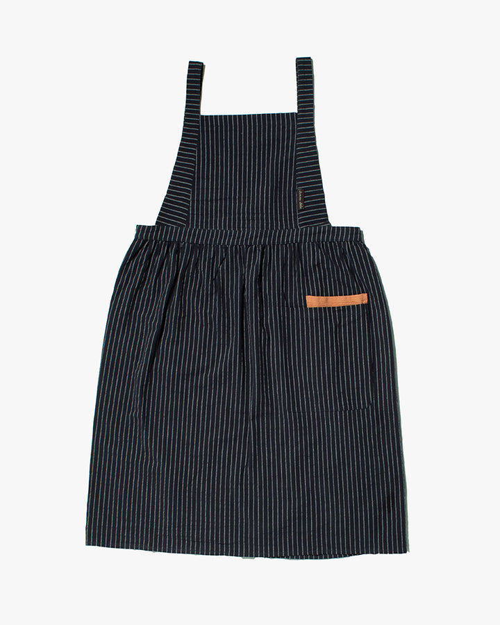 Bisque Femme Folia Gather Apron - Navy and White Stripe