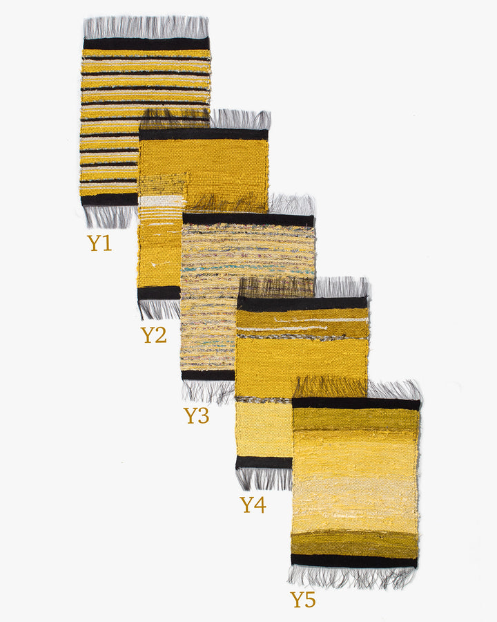 Sakiori Place Mat, Nitta Textile Arts Inc., Hand Woven, Yellow