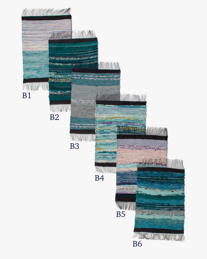 Sakiori Place Mat, Nitta Textile Arts Inc., Hand Woven, Blue
