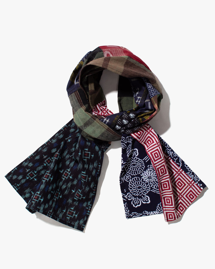 Kiriko Original Scarf, Patched Boro, Shima, Kasuri and Plaid, 5