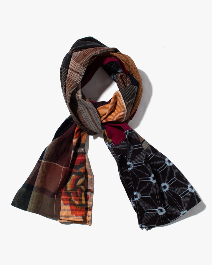 Kiriko Original Scarf, Patched Boro, Shima, Kasuri and Plaid, 1