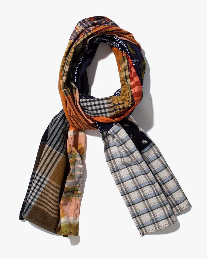 Kiriko Original Scarf, Patched Boro, Shima, Kasuri and Plaid, 2