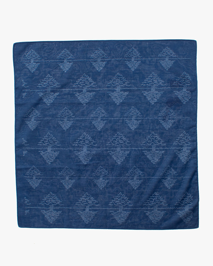 Aizawa Lightweight Indigo Bandana, Pine Tree Dots