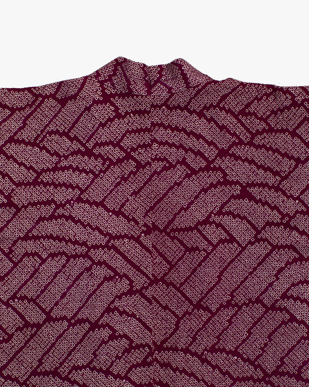 Vintage Haori Jacket, Full Shibori, Abstract Burgundy Seigaiha