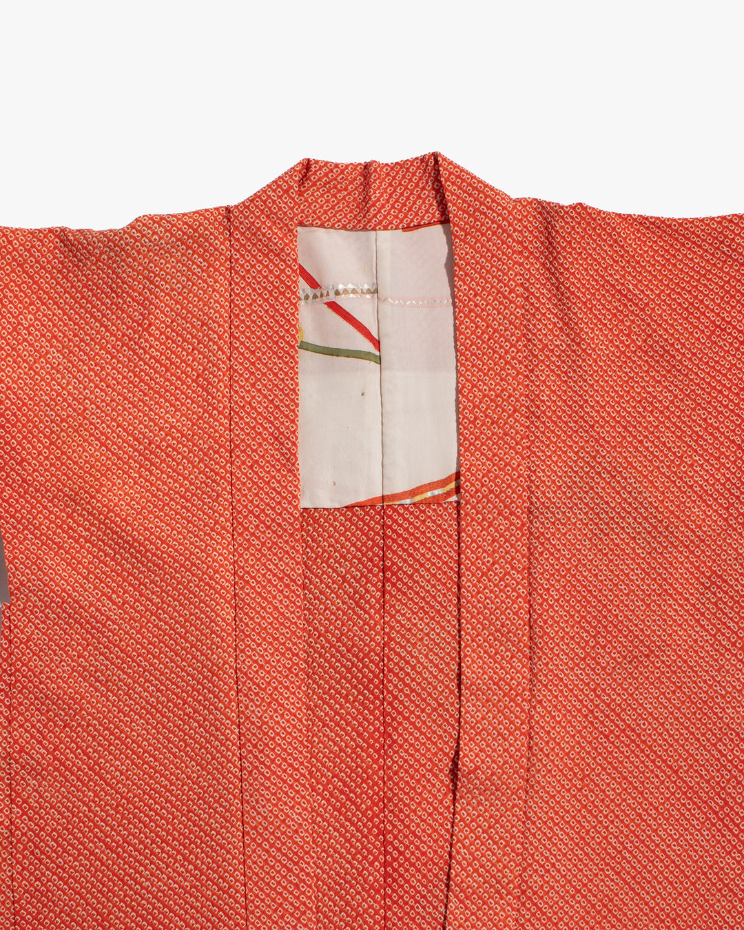 Vintage Haori Jacket, Full Shibori, Orange with Abstract Details