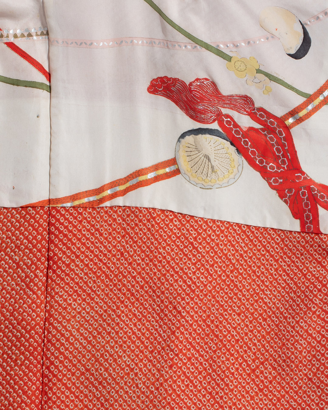 Vintage Haori Jacket, Full Shibori, Orange with Abstract Details