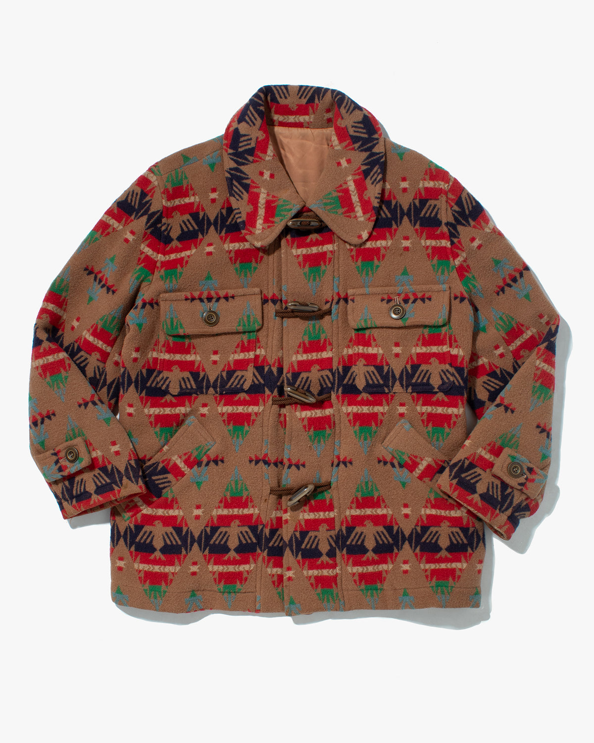 US Vintage Winter Jacket, Pina Kuus, Multi Color Geometric Designs - M