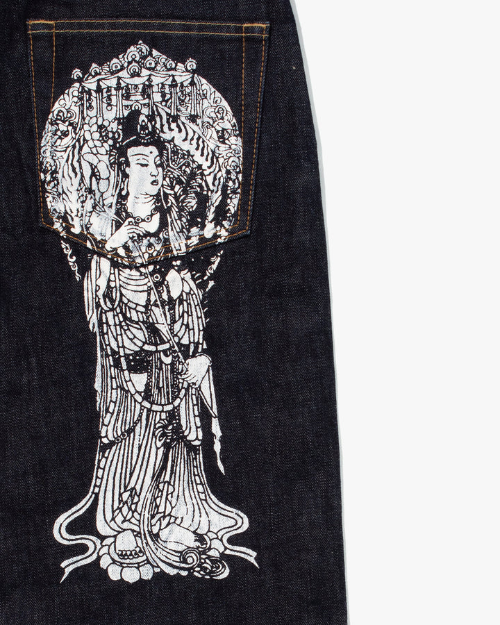 Japanese Repro Denim Jeans, Mukashi Mukashi, Hand Painted - 31