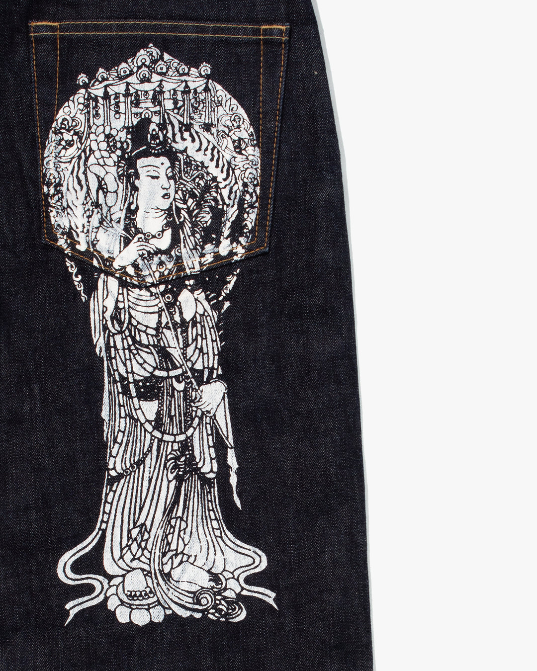 Japanese Repro Denim Jeans, Mukashi Mukashi, Hand Painted - 31