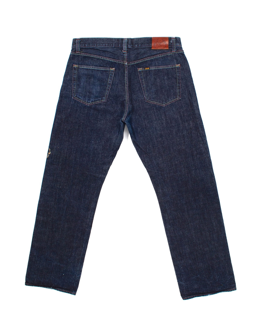 Japanese Repro Denim Jeans, Zen Clothing, Hand Painted - 36