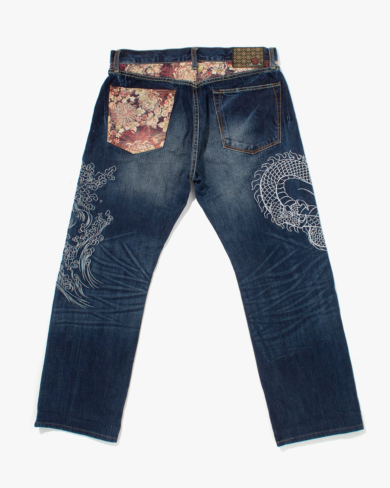 Japanese Repro Denim Jeans, Eternal, Dragon Embroidery with Red 