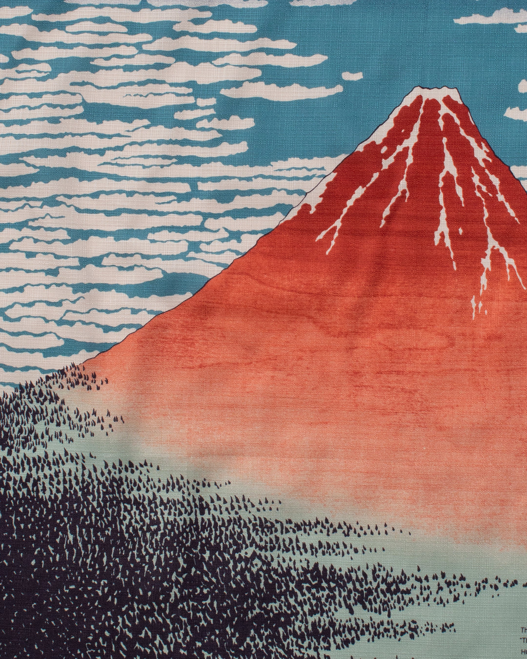 Modern Furoshiki, Musubi, Ukiyo-e, Fine Wind, Clear Morning by Hokusai, 27.5" x 27.5"