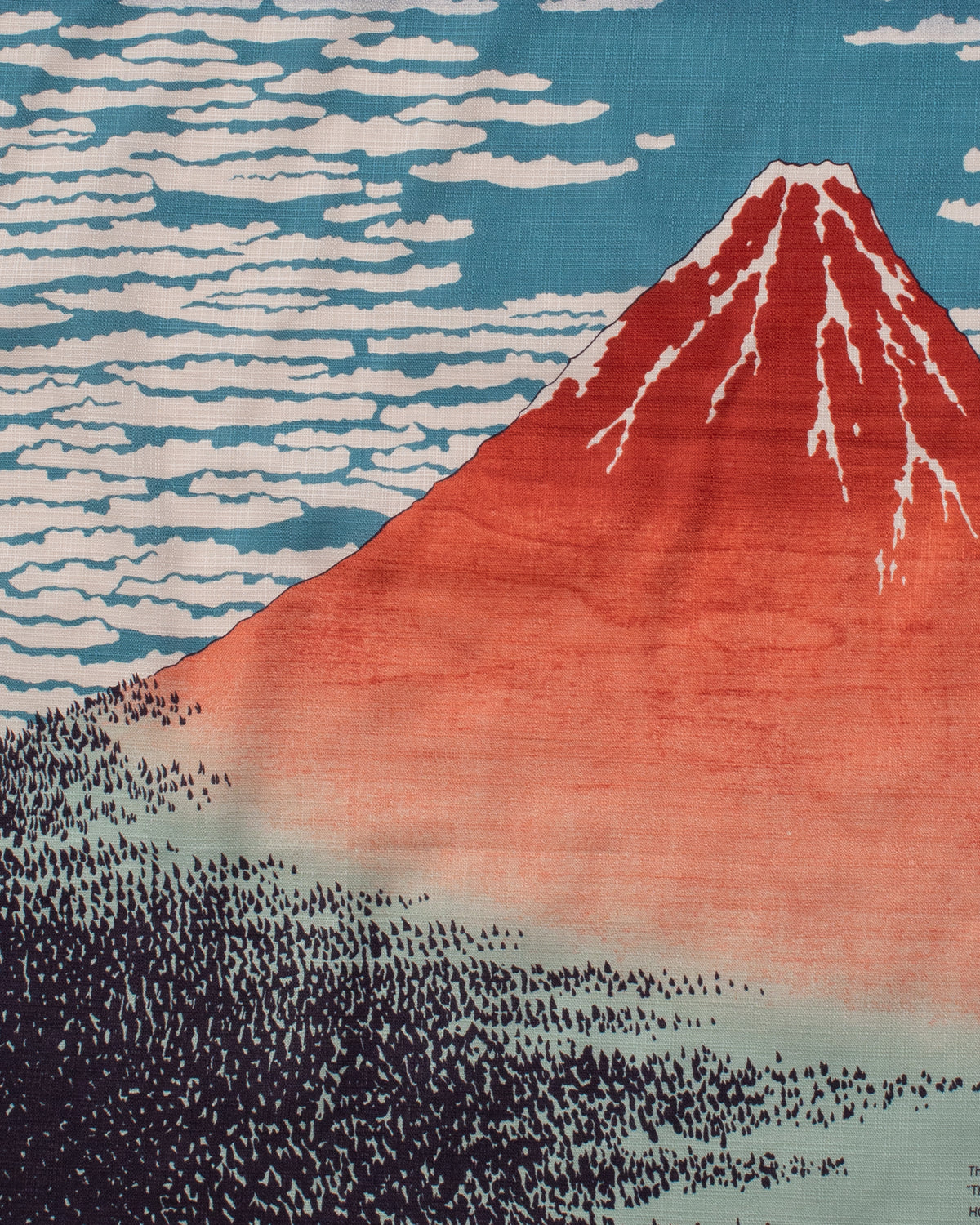 Modern Furoshiki, Musubi, Ukiyo-e, Fine Wind, Clear Morning by Hokusai, 27.5" x 27.5"