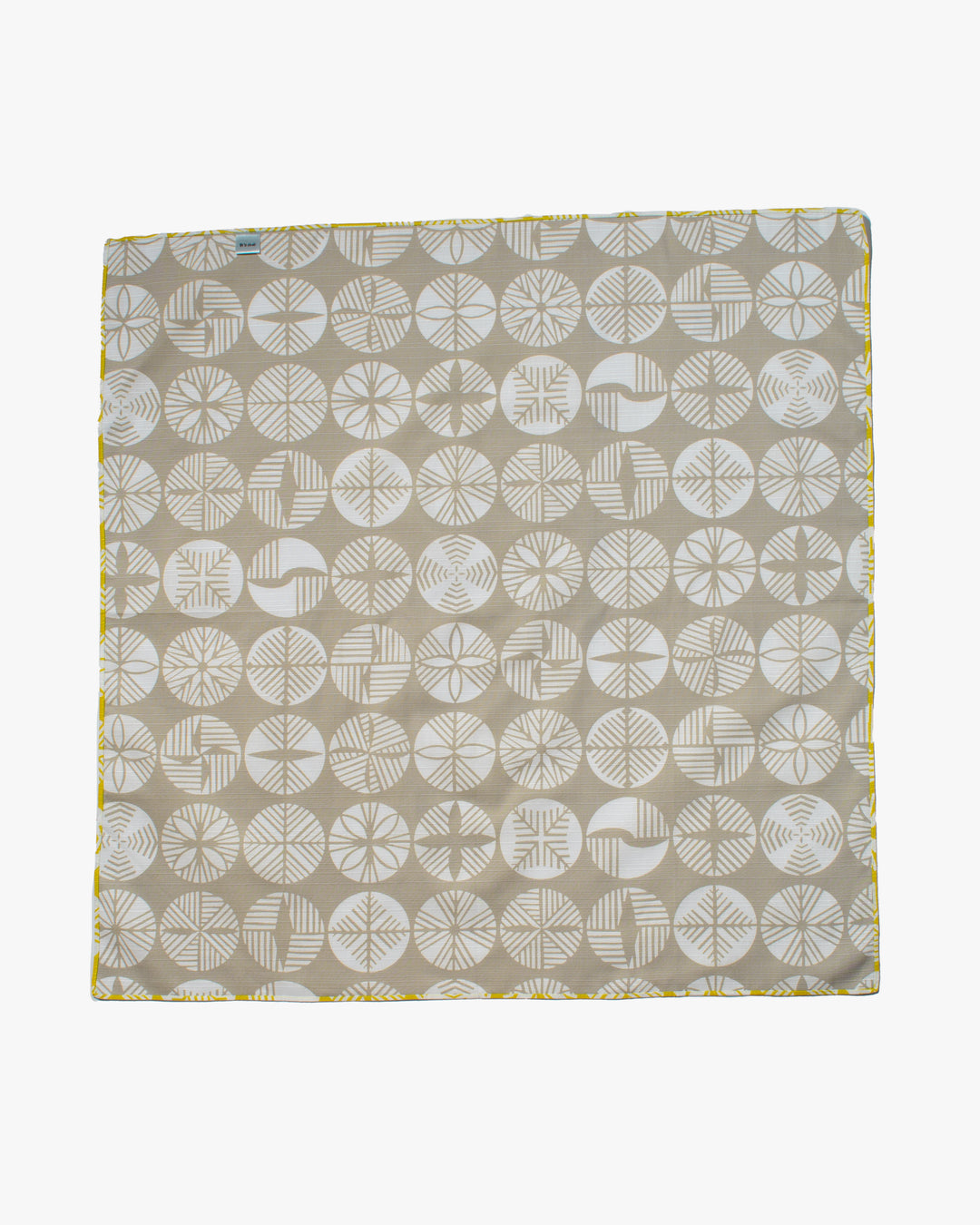 Modern Furoshiki, Musubi, Reversible, Isa Monyo, Pine, Yellow and Grey, 27.5" x 27.5"
